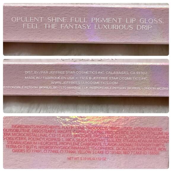 NIB Jeffree Star Supreme Full Pigment Lip Gloss Please Forgive Me Full Sz 5.10ml - Picture 7 of 9